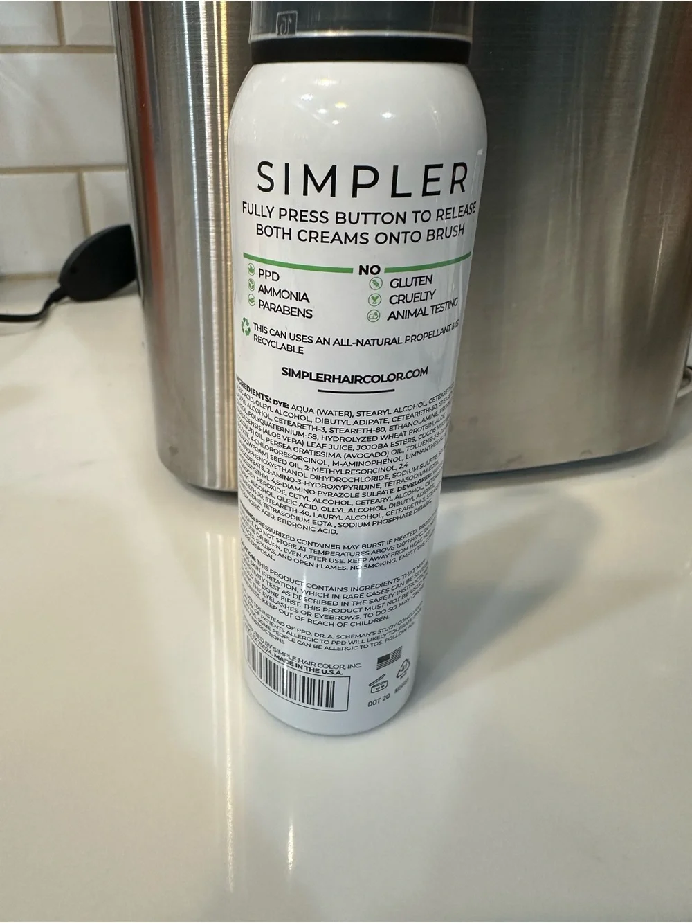 Simpler Men’s Hair Color Spray, Partial Coverage - Medium Brown